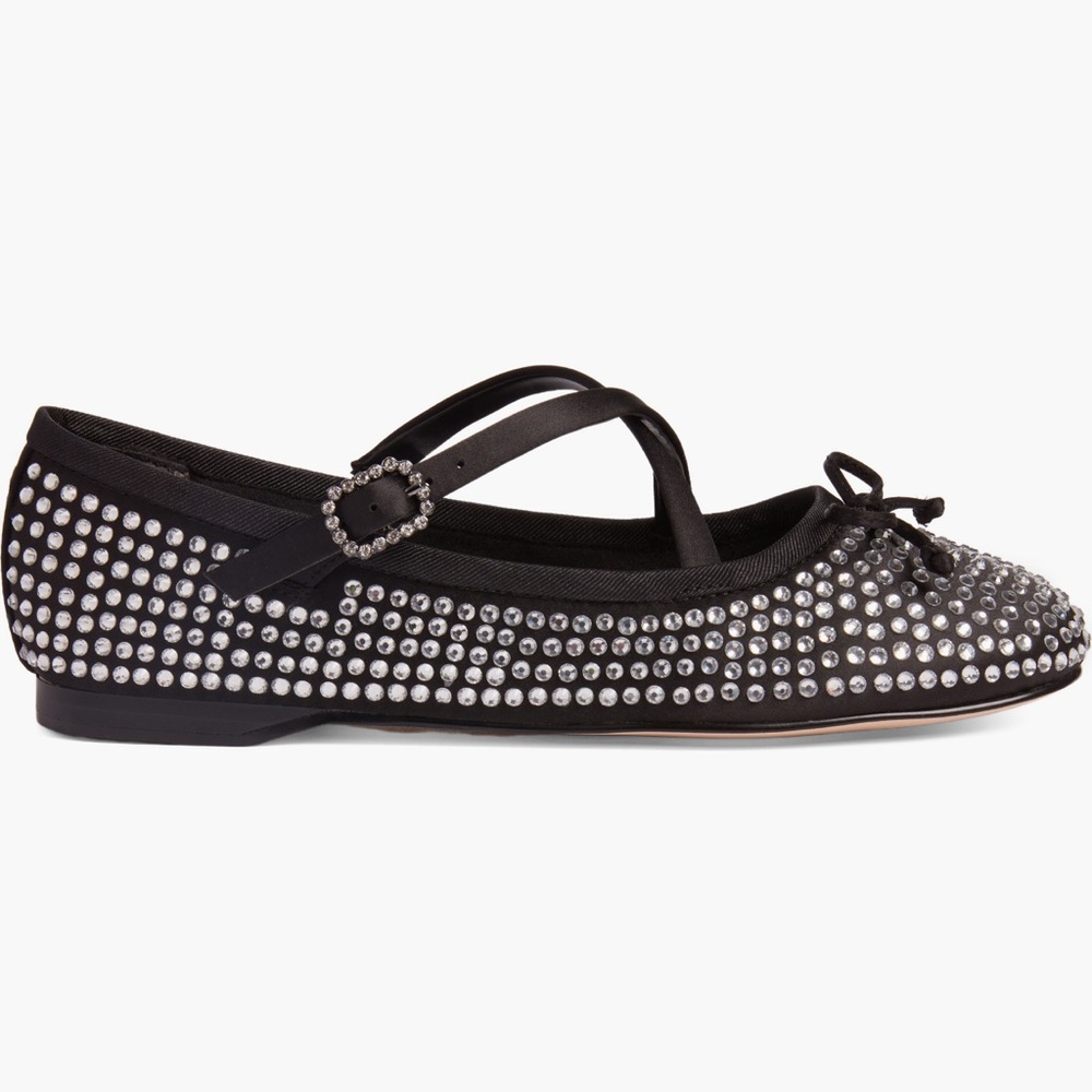 Circus By Sam Edelman Zuri Embellished Rhinestone Black Ballet Flat NIB 7.5 - Picture 4 of 6